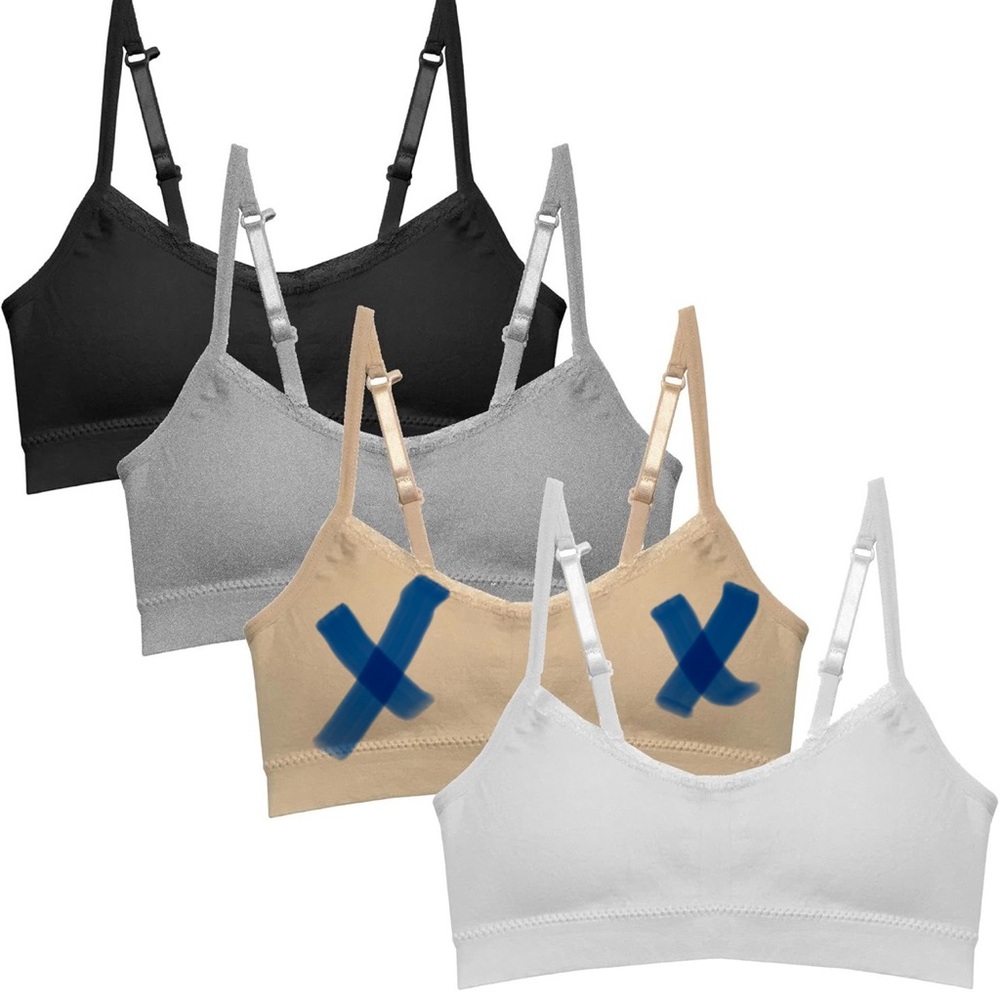 NIP Popular Girls Padded Training Bra 3 Pk L 10/12 Seamless Adjustable Racerback